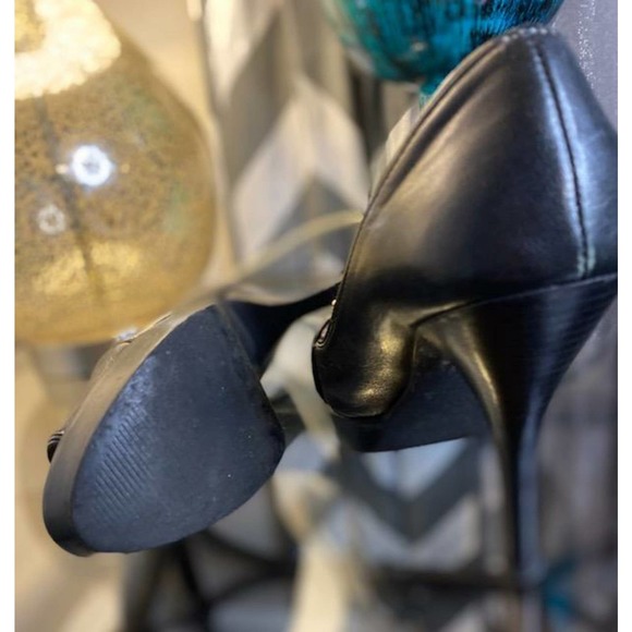 Michael Kors Black Peep Toe Platform Stiletto Heels. - Picture 3 of 7